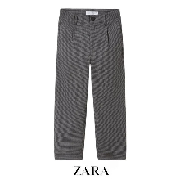 ZARA Kids | Gray | HOUNDSTOOTH PANTS - Picture 1 of 5